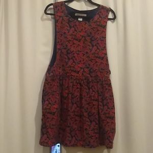 Vintage corduroy paisley pinafore dress sz m/l